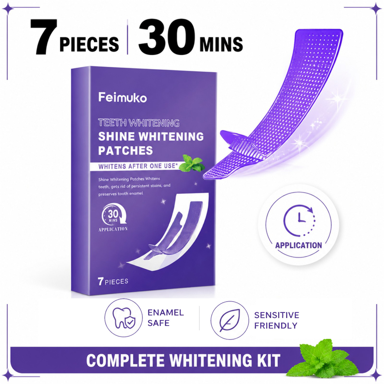 Whitening Strip 3D - 7/14/21/28 Tiras Blanqueadoras de Dientes Púrpuras,