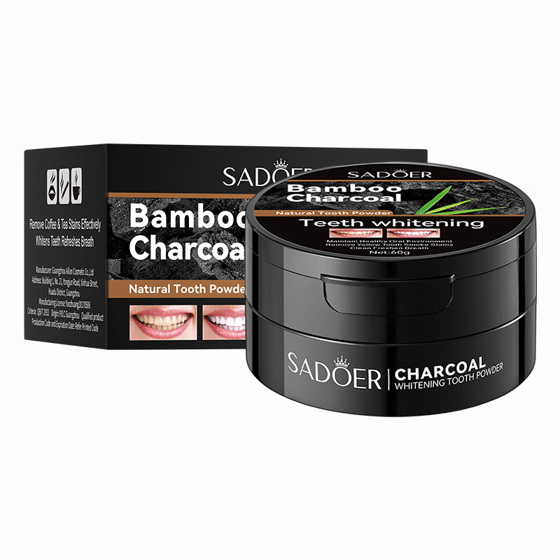 Polvo para blanquear los dient - Teeth Whitening Charcoal reseña y precio