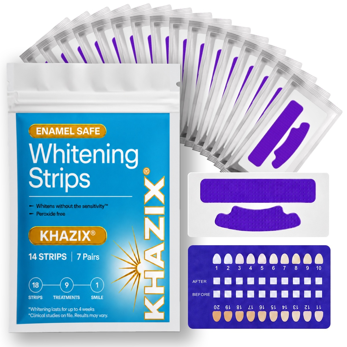 7 pares de tiras blanqueadoras - Teeth Whitening Street reseña y precio